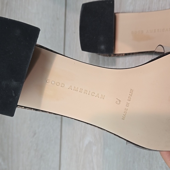 NEW Good American Women Square Toe Slide Heels Sandals shoes sz 6.5 - Picture 13 of 14